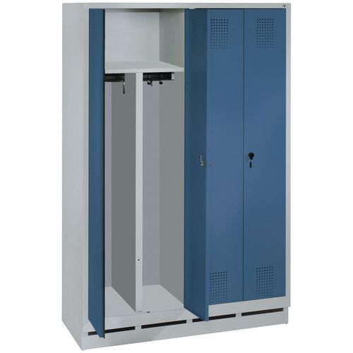 armadietto mon 2P 2pers grigio/blu L1190xH1800xP500 base,