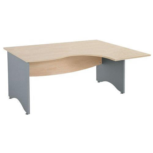 Scrivania Compatta L160 Estensione:DX Col.Rip.:Acero,