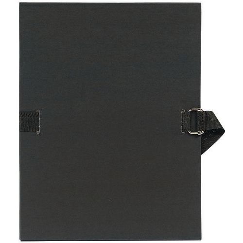 cartellina con dorso estendibile in carta telata nero,