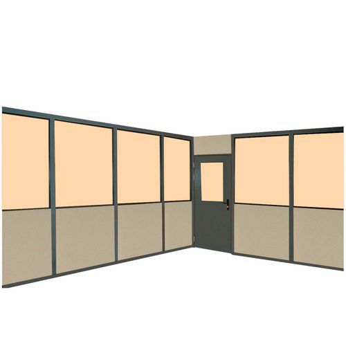 Doppia Parete Divisoria Vetro Melaminato H 2,75m Larg 1m,