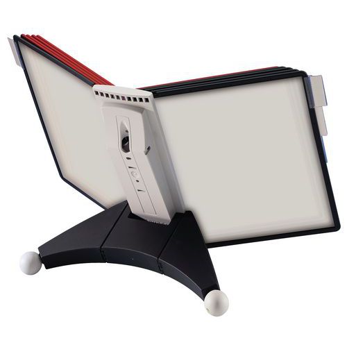 Leggio da tavolo 10 cartelline rosse/nere A4,