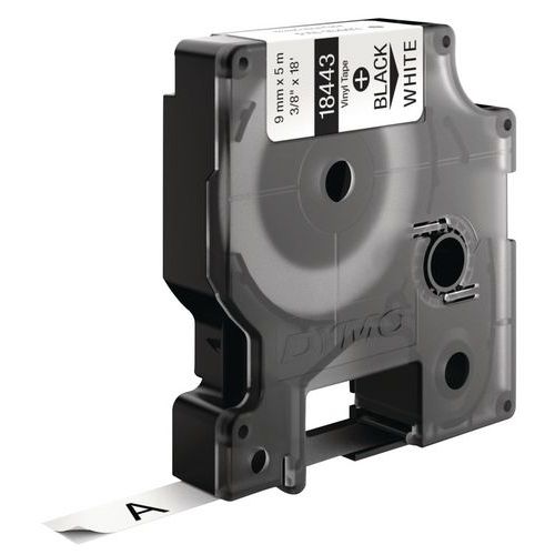 Nastro nero fondo Bianco 9 mm x 5,5 M 9 mm x 5,5 m,