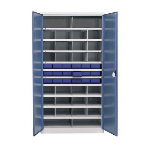 Armadio Per Officina Blu Hxp=1950X540Mm, 28 Scomparti,