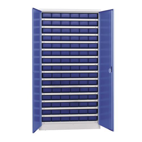 Armadio Per Officina Blu Hxp=1950X540Mm, 90 Contenitori,