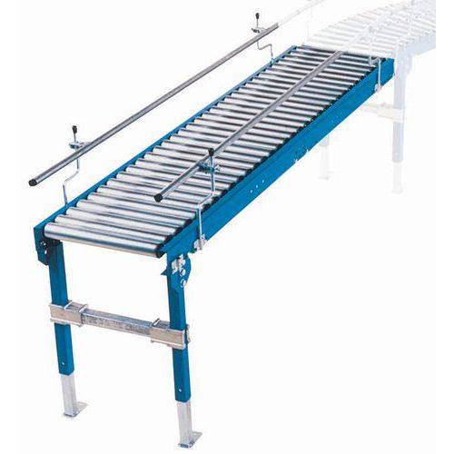 Trasportatore a rulli in acciaio 2000 x 876 mm - Passo 150 mm,