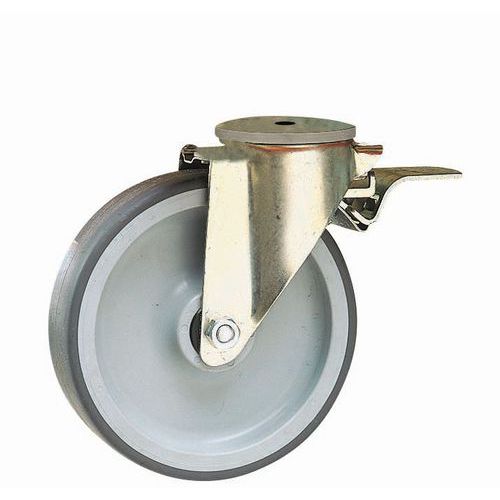 Rotelle comfort diam. 200 mm,2 fisse + 2 girevoli con freno,