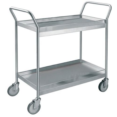 Carrello a 2 ripiani inox portata 300 kg,