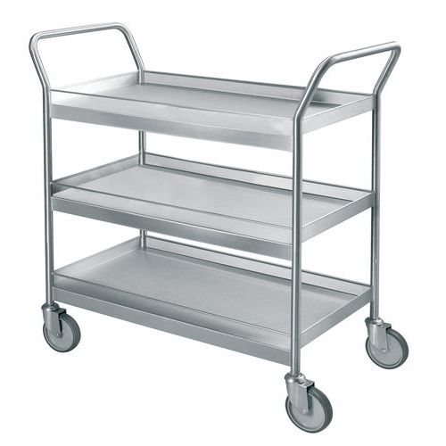 Carrello a 3 ripiani inox portata 300 kg,