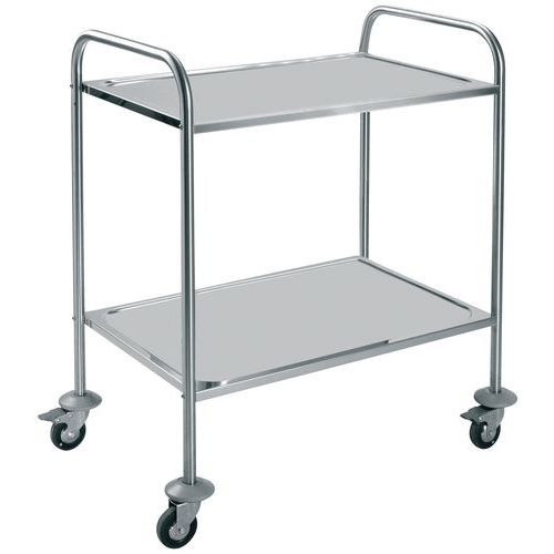 Carrello inox portata 60 kg - 2 ripiani 750x500,