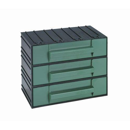 Cassettiera A Blocco 3 Cassetti Tipo D Colore Verde,