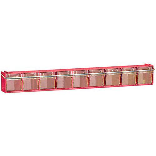 Blocco Madia 9 Cassetti Colore: Rosso,
