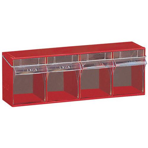 Blocco Madia 4 Cassetti Colore: Rosso,