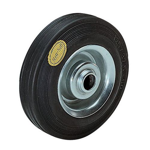 Rotella acciaio D=160 mm P=225 kg lungh. mozzo=60 mm battis. gomma,