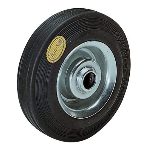 Rotella acciaio D=250 mm P=450 kg lungh. mozzo=65 mm battis. gomma,