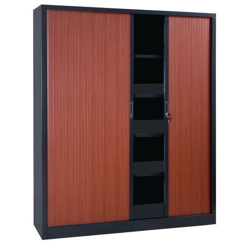 armadio ante a serr. smont. 198x160 4 rip. antr./ciliegio,