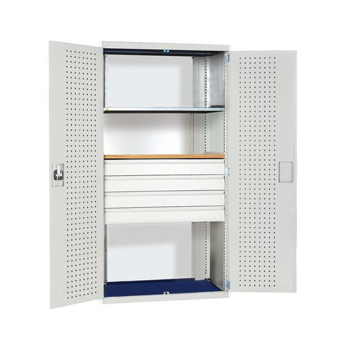 Armadio L1050XP650XH200 Grigio 2 Ripiani e 4 Cassetti,