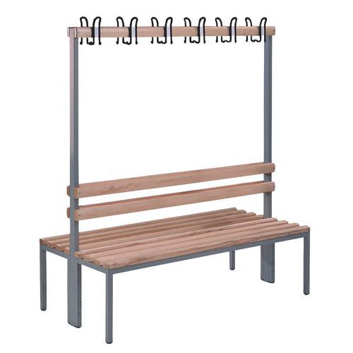 Panca con 12 appendiabiti su due lati,