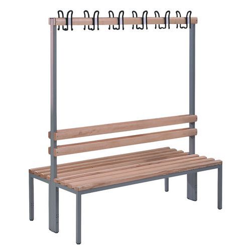 Panca con 16 appendiabiti su due lati,