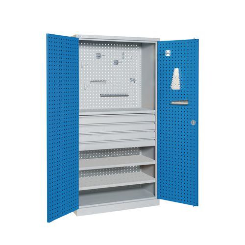 Armadio Da Officina Con Cassetti Prof:60 Acciaio,