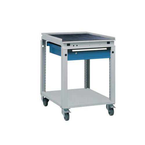 Carrello Mobile Larg. 605 1 Cassetto Lamiera + Gomma,