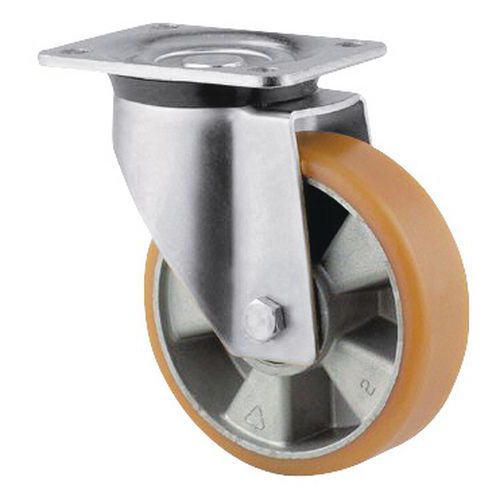 Rotella girevole con battistrada in poliuretano Portata: 800 kg a tot.:240 mm,