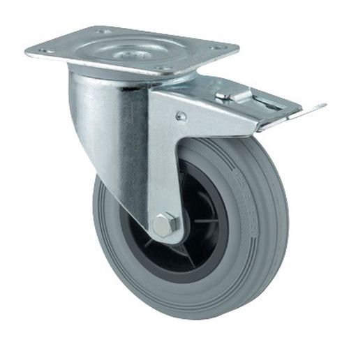 Ruota Girevole Con Base E Fren H :200, cerchiatura,