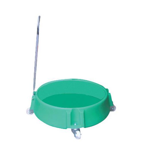 Carrello 1 fusto in plastica verde,