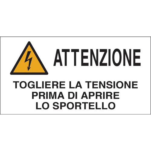 Adesivo 33x17cm ATT. TOGL TENSIO PRIMA DI APRIR SPORT.,