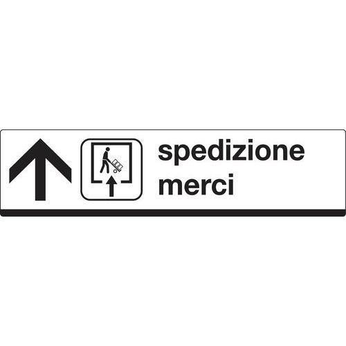 Cart. Alluminio 100x25cm Spedizione merci (freccia avanti),