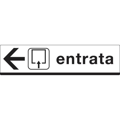 Cartello Di Ingresso Con La Freccia A Sinistra. Bianco Su Sfondo Rosso Cartelli E Simboli Costruttivi 2h47n5n