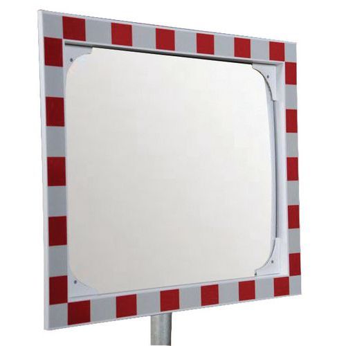 Specchio di sicurezza antiappannamento 400 x 600 mm con visibilità a 90°,