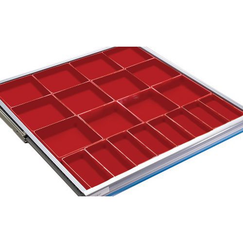 Set di 24 vaschette per cassetti AxL: 75 x 918 mm Rosso,