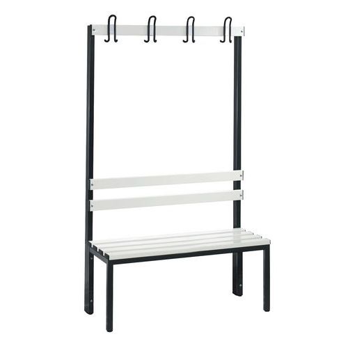 Panca con appendiabiti in PVC un lato con schienale L1000,
