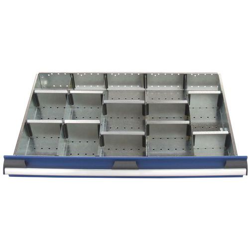 15 scomparti per cassetto LxPxA: 800x525x100mm,