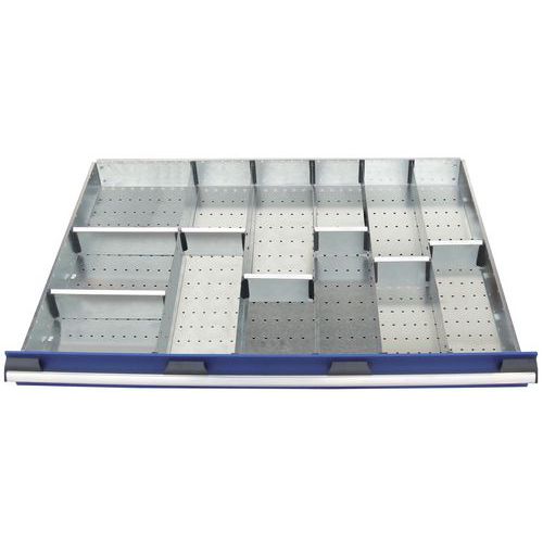 13 scomparti per cassetto LxPxA: 1.050x750x75 mm,