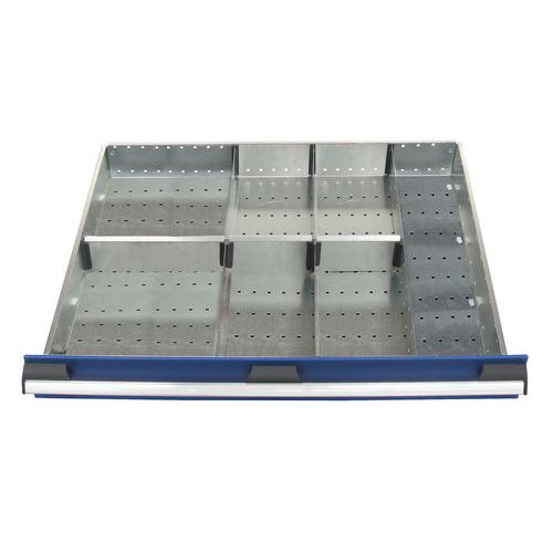 7 scomparti per cassetto LxPxA: 800x650x100mm,