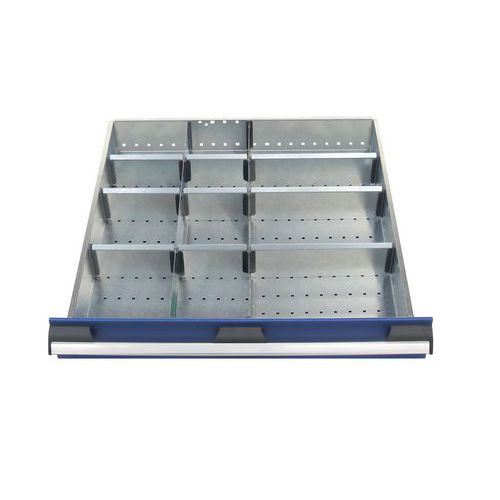 12 scomparti per cassetto LxPxA: 650x650x150mm,