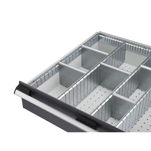 23 scomparti per cassetto LxPxA: 1.050x750x75 mm,