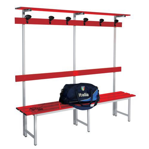 Panca+attaccapanni L150cm Allu minio RAL3000,