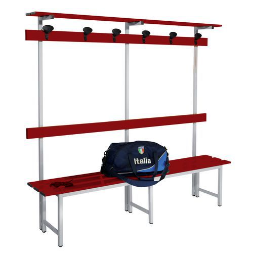 Panca+attaccapanni L200cm Allu minio RAL3003,