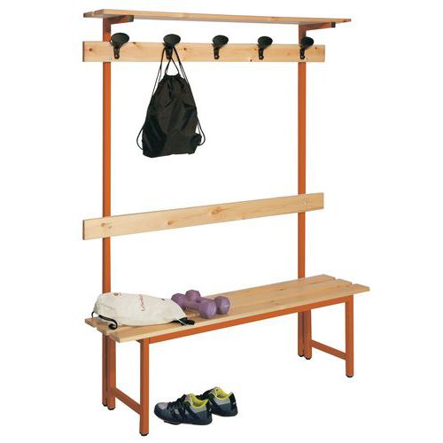 Panca+Attacc 100cm Legno aranc 100x40x185 Arancione,