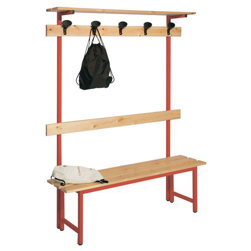 Panca+Attacc 100cm Legno rosso 100x40x185 Rosso,