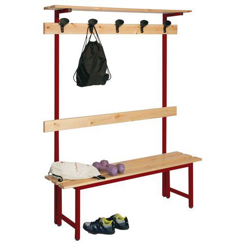 Panca+Attacc 100cm Legno borde 100x40x185 Bordeaux,