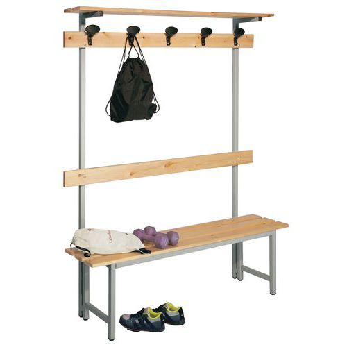 Panca+Attacc 100cm Legno gr.ch 100x40x185 Grigio chiaro,