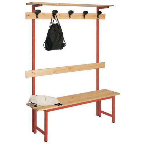 Panca+Attacc 150cm Legno rosso 150x40x185 Rosso,