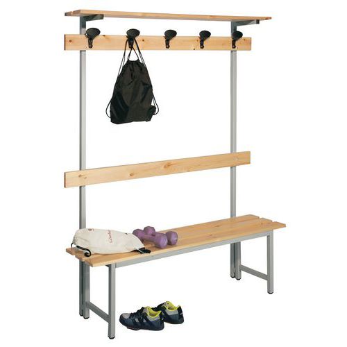 Panca+Attacc 150cm Legno gr.ch 150x40x185 Grigio chiaro,