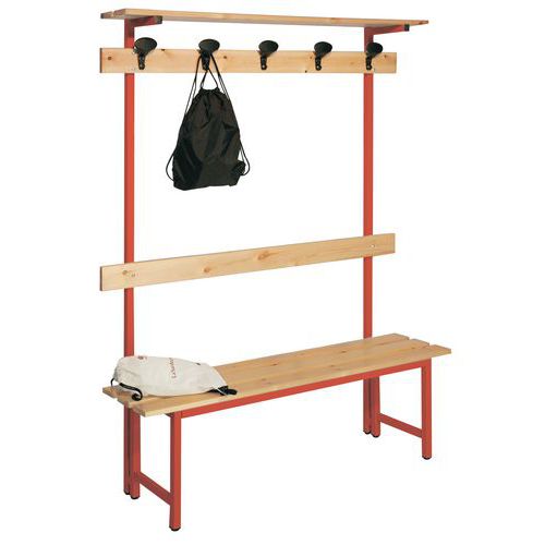 Panca+Attacc 200cm Legno rosso 200x40x185 Rosso,
