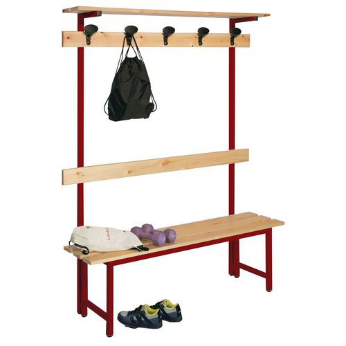 Panca+Attacc 200cm Legno borde 200x40x185 Bordeaux,