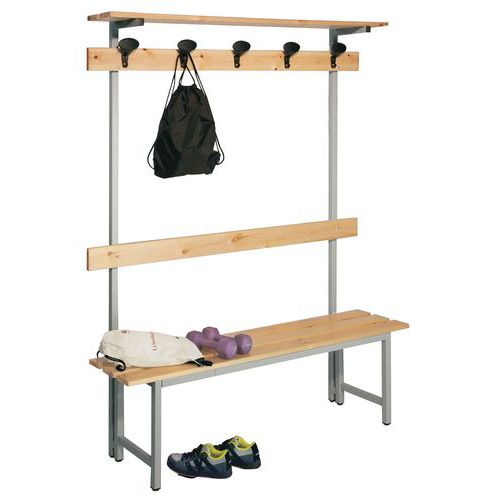 Panca+Attacc 200cm Legno gr.ch 200x40x185 Grigio chiaro,