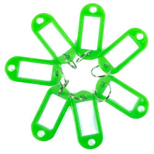 Portachiavi con etichetta verde (lotto di 100),